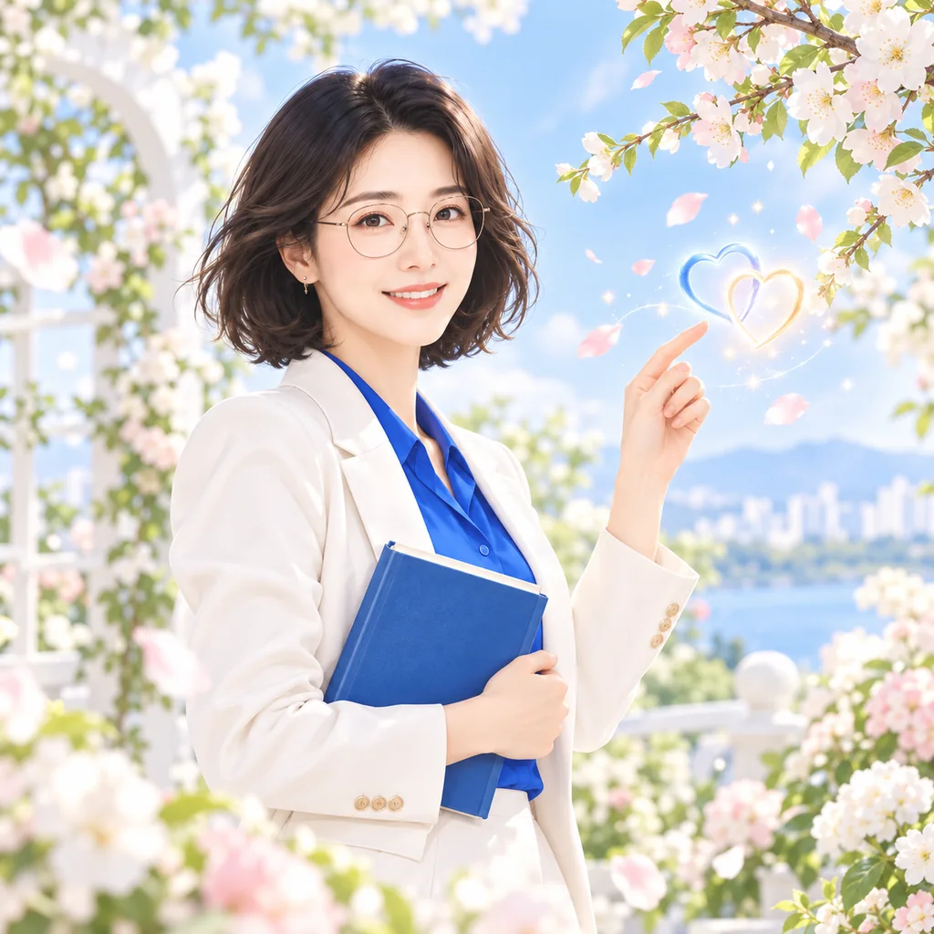 연애운 풀이를 함께 살펴보는 사주쌤 일러스트